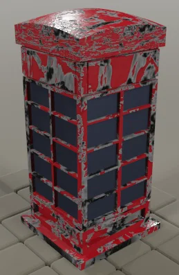 Mô hình bốt điện thoại 3D cổ điển - Hiệu ứng sơn bong tróc độc đáo - Image 3