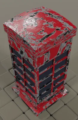 Mô hình bốt điện thoại 3D cổ điển - Hiệu ứng sơn bong tróc độc đáo - Image 5