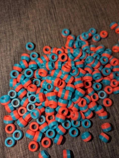 Mẫu in 3D hạt xỏ vòng tay (pony bead) hai màu kích thước 6mmx9mm - Image 1