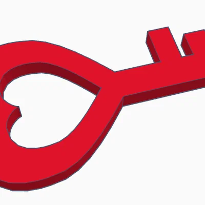 Móc khóa hình trái tim 3D (Heart Keyring) đáng yêu và dễ in