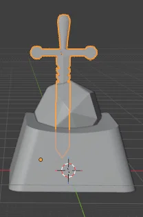 Mẫu nút áo 3D hình thanh kiếm cắm trong đá cực đẹp - Image 1
