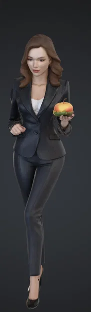 Mô hình 3D nhân vật nữ mặc vest sang trọng (Frau im anzug) - Image 1