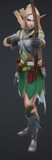 Mô hình 3D nữ cung thủ Elf tinh xảo (Elvin mit bogen) - Image 1