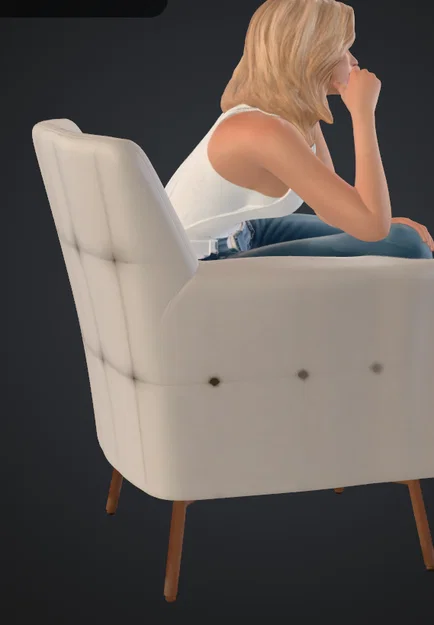 Mô hình 3D người phụ nữ ngồi ghế thư giãn đầy phong cách - Image 3