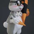 Mô hình 3D chú thỏ thông thái đeo kính cùng cà rốt dễ thương - Thumbnail 2
