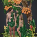 Mô hình 3D Adam và Eva dưới gốc cây trang trí nghệ thuật - Thumbnail 1