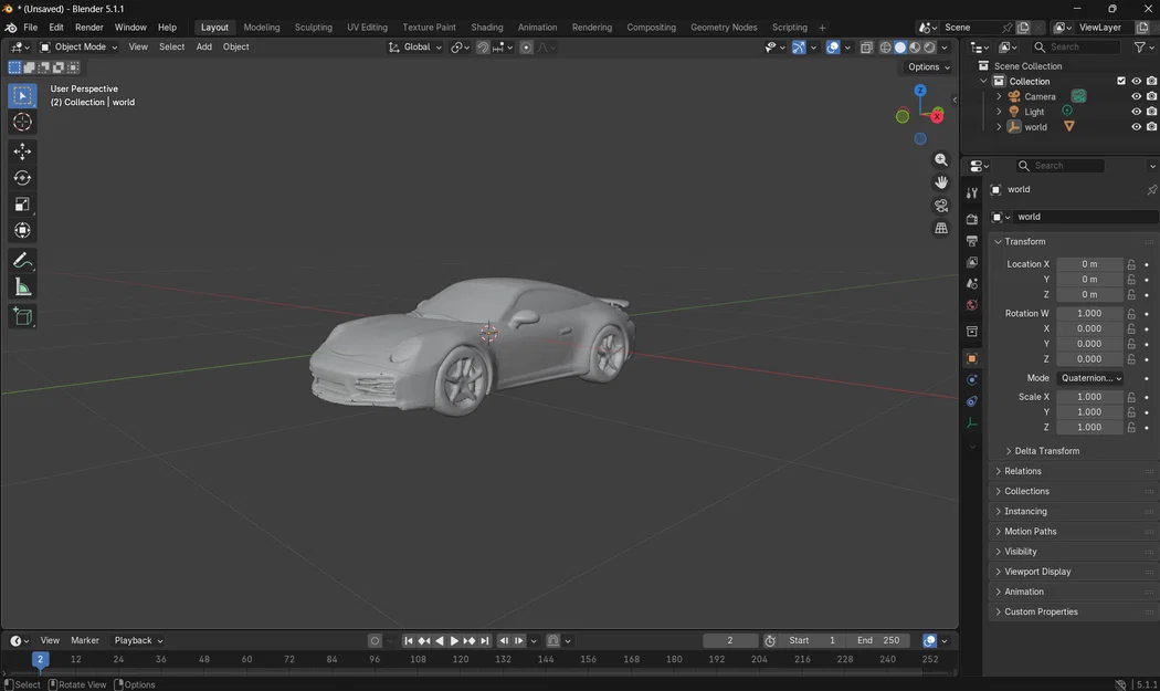Wall Art Porsche 911 | Decor Xe Hiện Đại STL | Model In 3D - Image 1