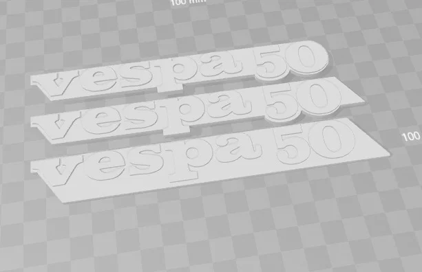 Bộ tem logo hông xe Vespa PK XL2 (3 phiên bản in 3D) - Image 2