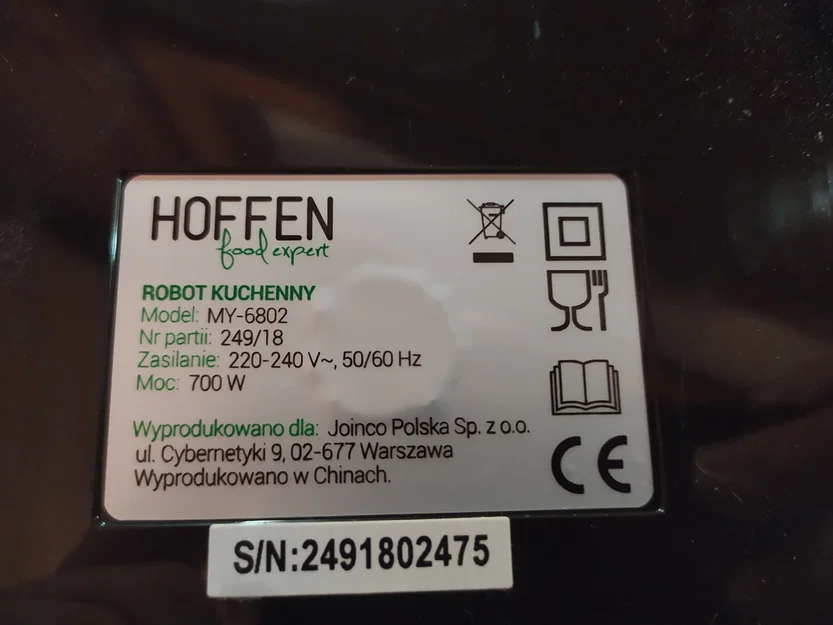 Núm vặn thay thế cho máy trộn thực phẩm Hoffen MY-6802 - Image 3