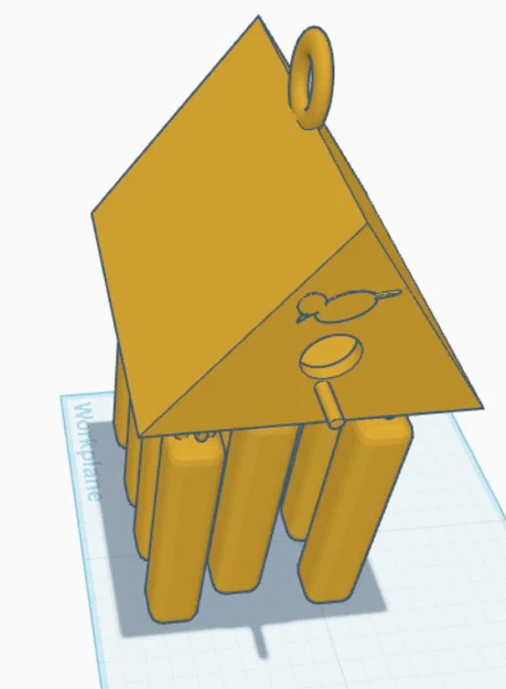 Mô hình 3D Chuông gió hình nhà chim độc đáo cho khu vườn - Image 1