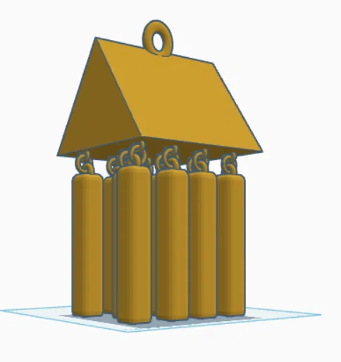 Mô hình 3D Chuông gió hình nhà chim độc đáo cho khu vườn - Image 2