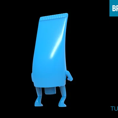 Mô hình 3D nhân vật ống kem TUBE hài hước trang trí bàn làm việc