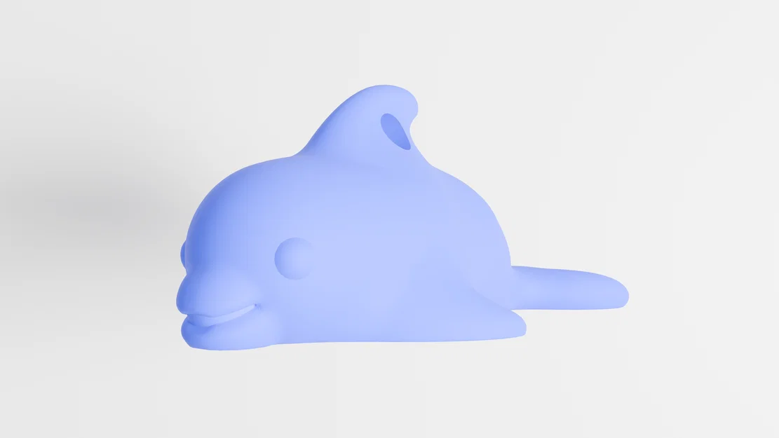 Móc khóa cá heo 3D đáng yêu - Tệp STL in 3D dễ thương - Image 1