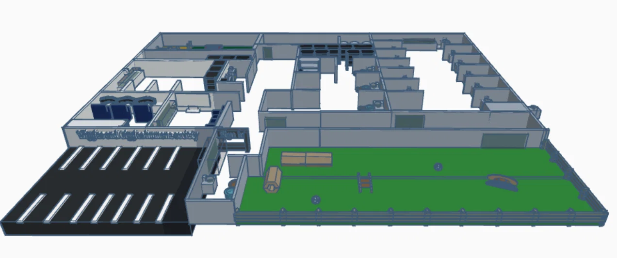 Mô hình thiết kế trạm cứu hộ chó (Dog Shelter) 3D chi tiết - Image 1
