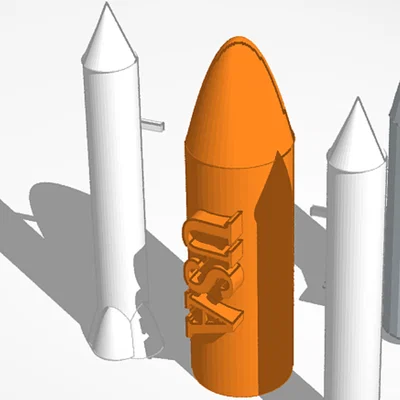 Mô hình tàu vũ trụ Rocket Ship in 3D độc đáo trang trí để bàn