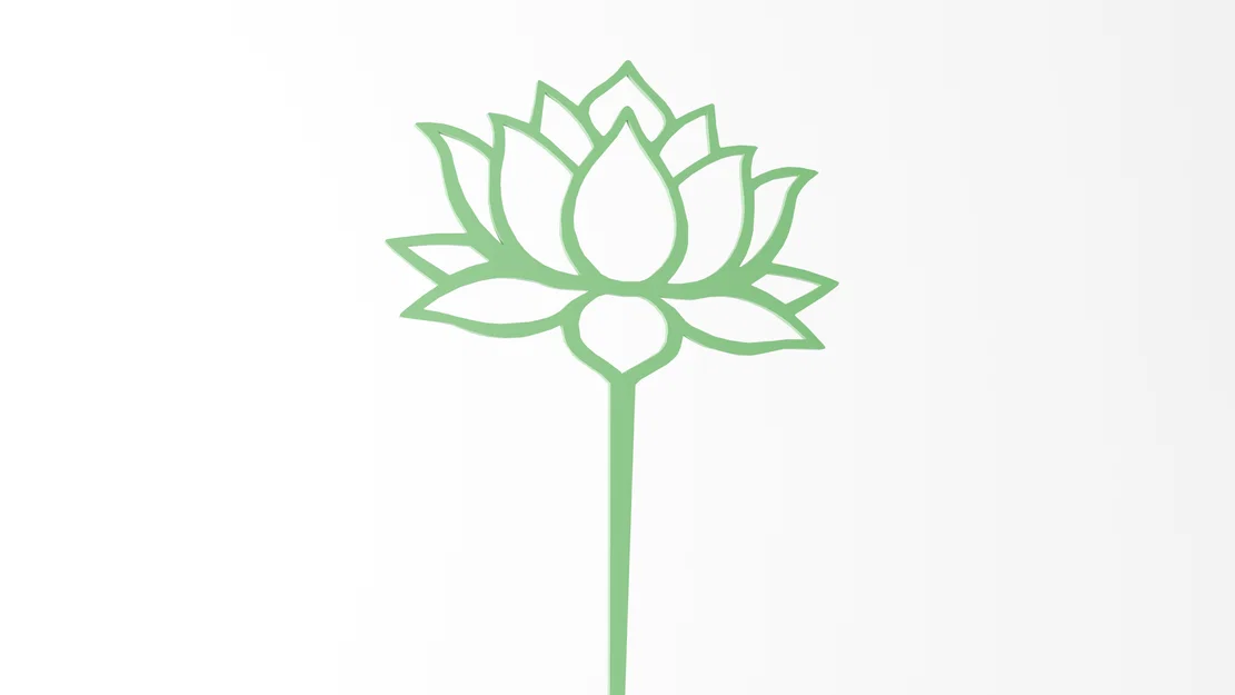Mẫu in 3D cắm trang trí hình hoa sen (Lotus Plant Stake) cực đẹp - Image 1
