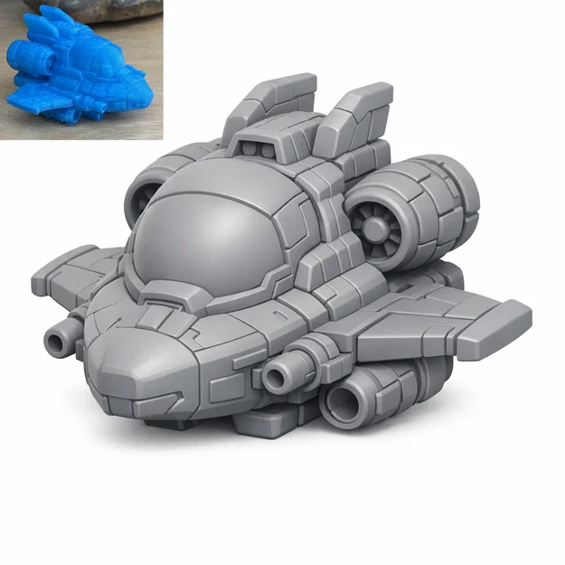 Chibi Spaceship – Tượng 3D chibi phi thuyền - Image 1
