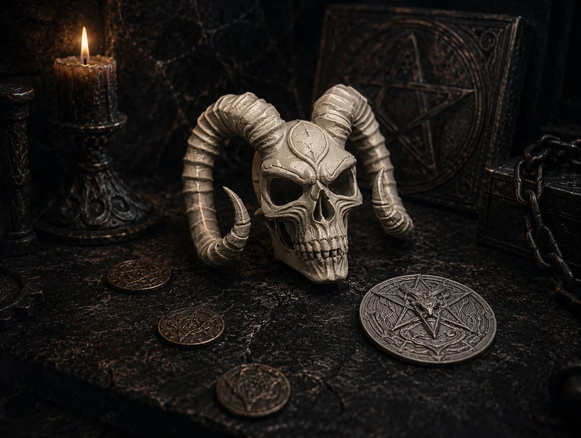 Hộp Sọ Quỷ Có Sừng (The Horned Demonic Skull) - Image 1