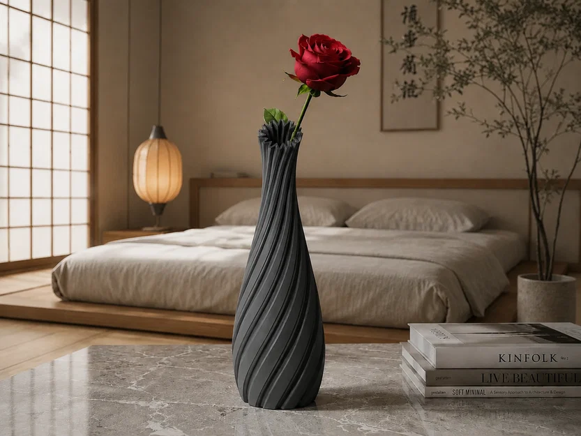 Parametric Spiral Vase #002 – Bình hoa xoắn ốc in 3D hiện đại - Image 1