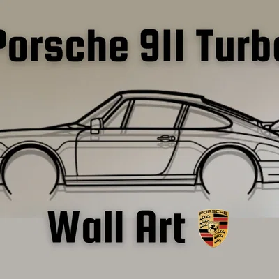 Tranh treo tường silhouette Porsche 911 Turbo (930)