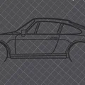 Tranh treo tường silhouette Porsche 911 Turbo (930) - Thumbnail 2