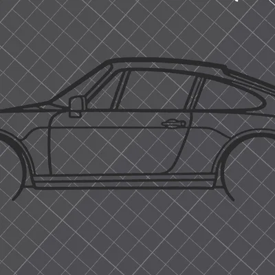 Tranh treo tường silhouette Porsche 911 Turbo (930)