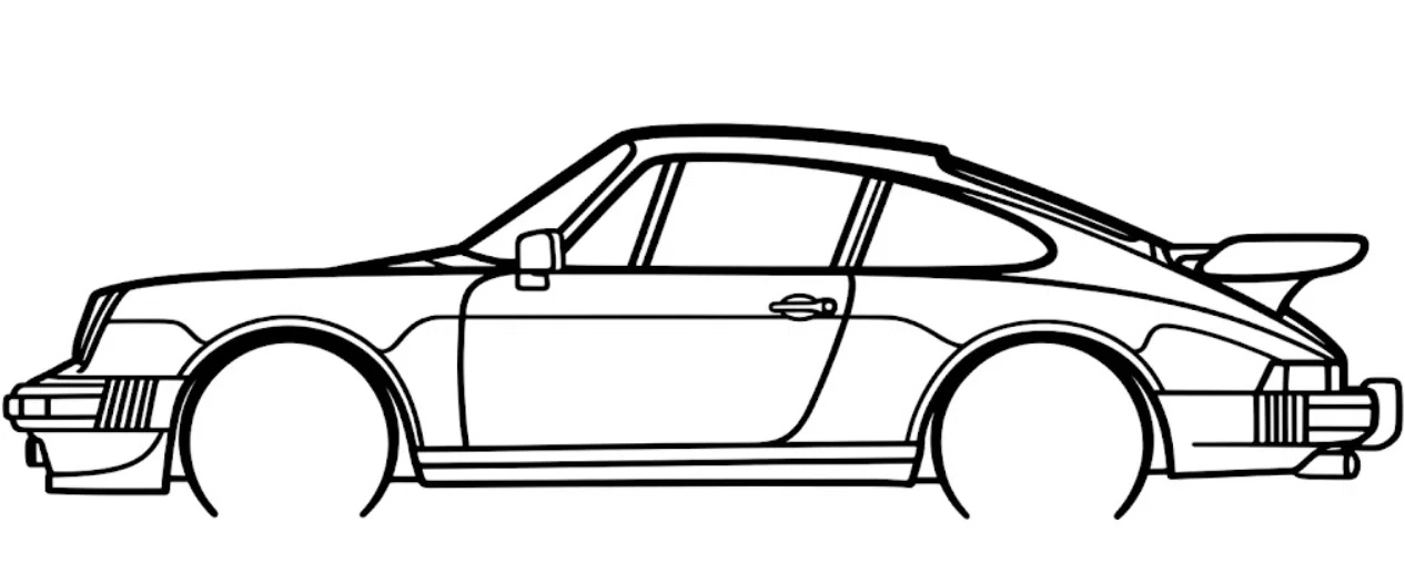 Tranh treo tường silhouette Porsche 911 Turbo (930) - Image 3