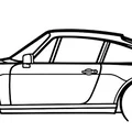Tranh treo tường silhouette Porsche 911 Turbo (930) - Thumbnail 3