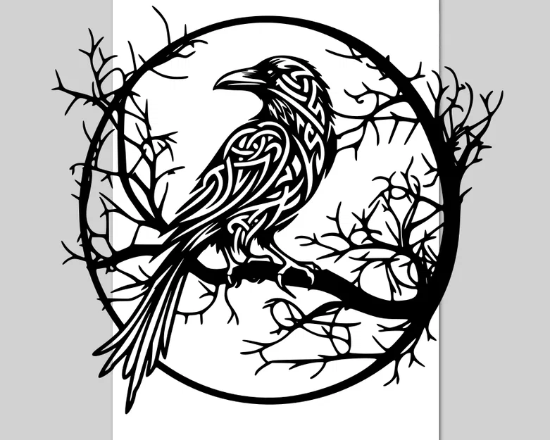 Raven Wall Art v3 – Tranh treo tường hình quạ (phiên bản 3) - Image 1