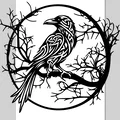 Raven Wall Art v3 – Tranh treo tường hình quạ (phiên bản 3) - Thumbnail 1