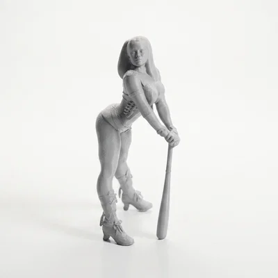 Mô hình in 3D Harley Quinn cầm chày baseball (DC Comics) - STL Figurine