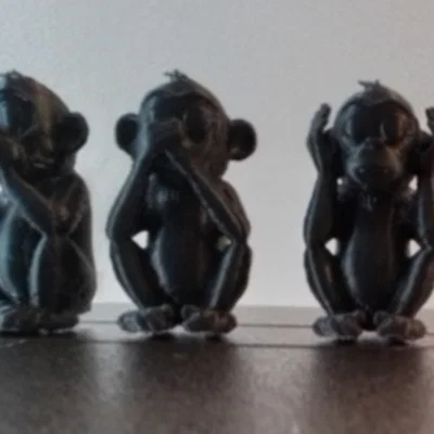 Mô hình 3D Bộ Ba Chú Khỉ (3 Affen) độc đáo để bàn