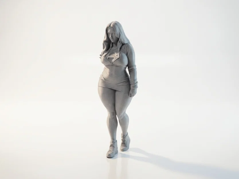 Tượng Supergirl Dáng Dày DC Comics - Mẫu STL 3D Printable - Image 2
