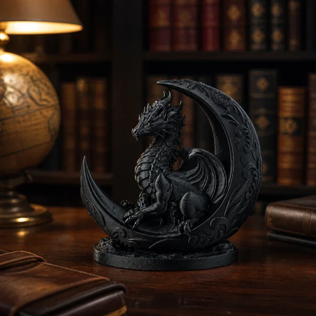 Tượng Rồng Trăng Lưỡi Liềm (Dragon Moon Sculpture) - Image 1