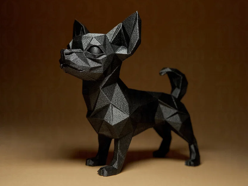 Tượng Chihuahua Hình Học (Geometric CHIHUAHUA Figurine) - Image 1