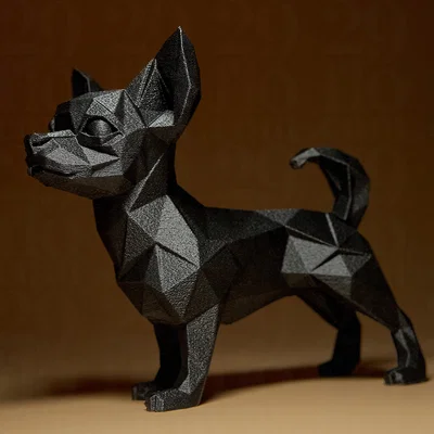 Tượng Chihuahua Hình Học (Geometric CHIHUAHUA Figurine)