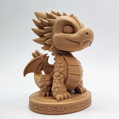 Mô hình rồng con dễ thương trên bệ đỡ 3D (Cute Dragon on Pedestal)