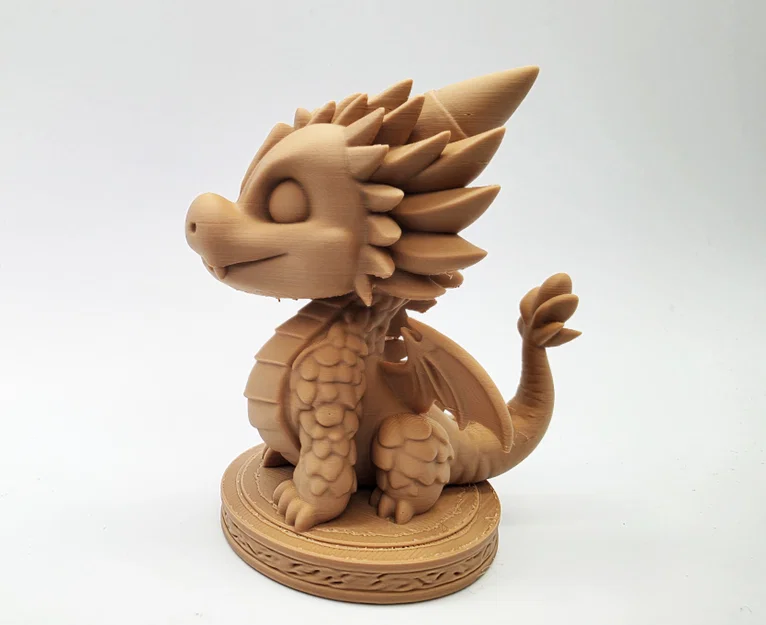 Mô hình rồng con dễ thương trên bệ đỡ 3D (Cute Dragon on Pedestal) - Image 2