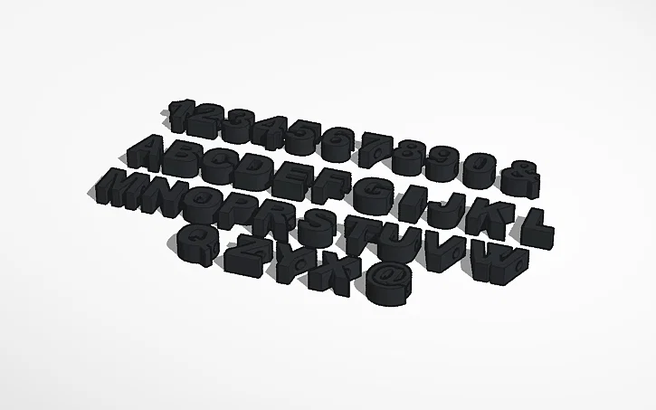 Bộ mô hình chữ cái và số 3D có lỗ xỏ dây DIY tiện lợi - Image 1