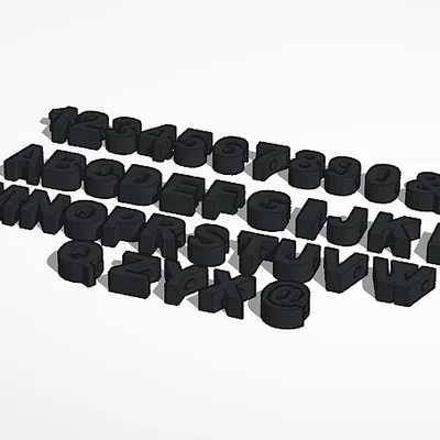Bộ mô hình chữ cái và số 3D có lỗ xỏ dây DIY tiện lợi