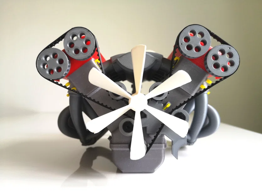 Mô hình động cơ V10 Turbocharged chạy dây đai, hoạt động được (tối ưu cho in 3D) - Image 4