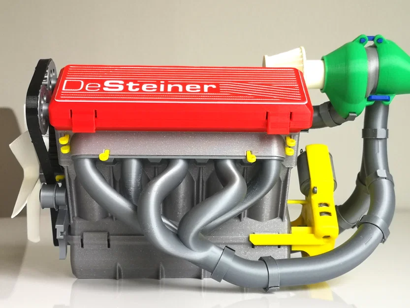 Mô hình động cơ V10 Turbocharged chạy dây đai, hoạt động được (tối ưu cho in 3D) - Image 5