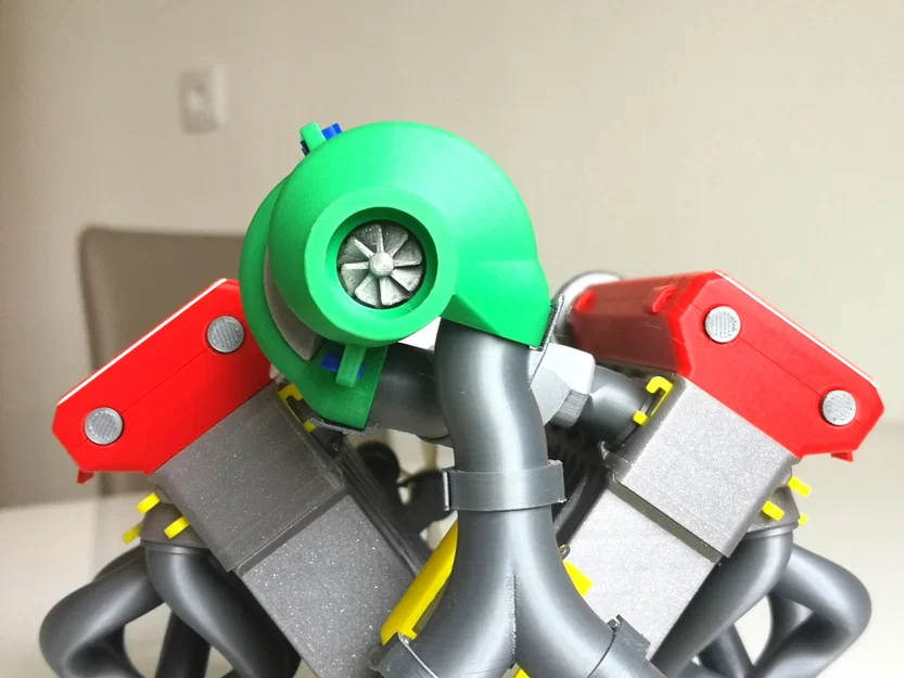 Mô hình động cơ V10 Turbocharged chạy dây đai, hoạt động được (tối ưu cho in 3D) - Image 7