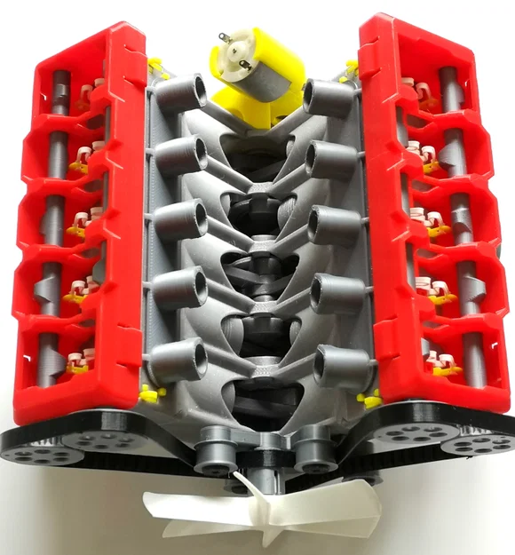 Mô hình động cơ V10 Turbocharged chạy dây đai, hoạt động được (tối ưu cho in 3D) - Image 8