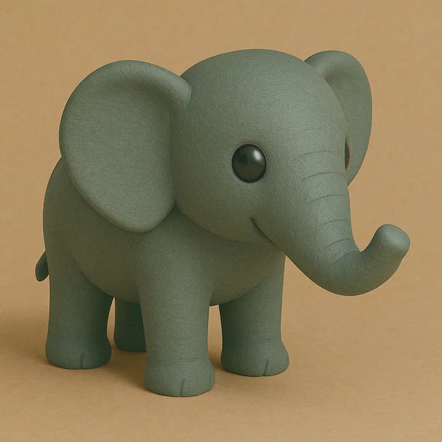 Voi (Elephant) – Tượng Retro phong cách đồ chơi tối giản - Image 1