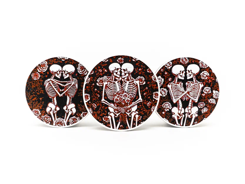Bộ Lót Ly Skeleton Romance (Skeleton Romance Coasters) - Image 1