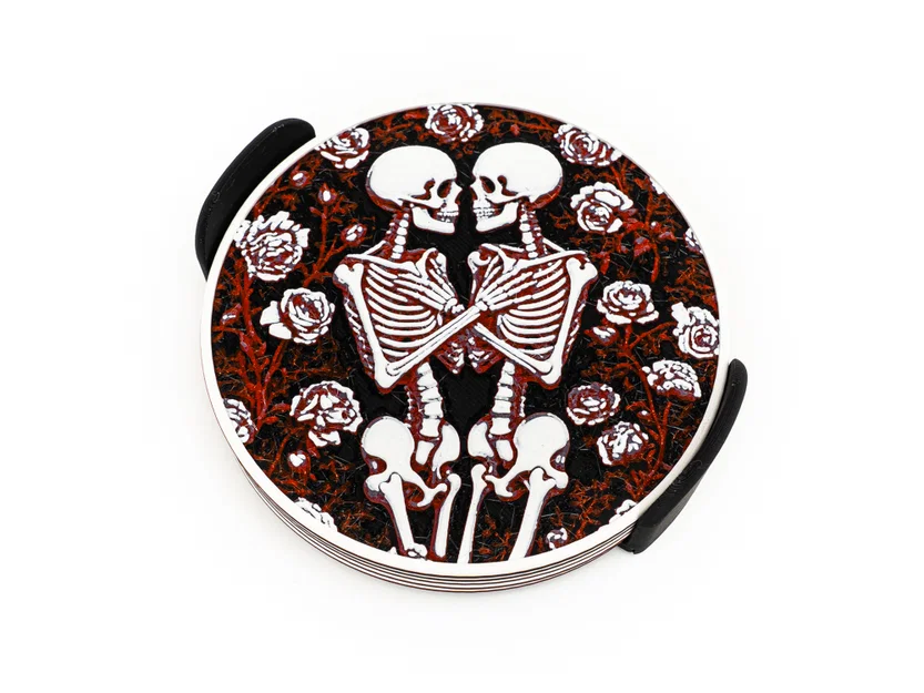Bộ Lót Ly Skeleton Romance (Skeleton Romance Coasters) - Image 3