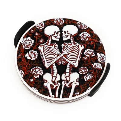 Bộ Lót Ly Skeleton Romance (Skeleton Romance Coasters)