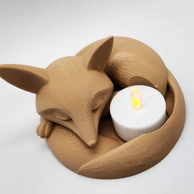 Mô hình 3D khay đựng nến chú cáo đang ngủ (Sleeping Fox Tea Light Holder)