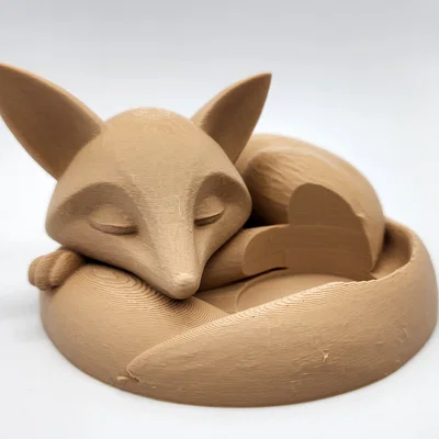 Mô hình 3D khay đựng nến chú cáo đang ngủ (Sleeping Fox Tea Light Holder)